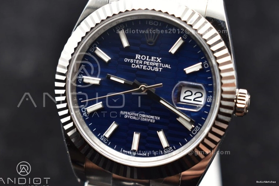 DateJust Best Oyster Edition Dial Steel Bracelet Blue Clean 904L Textured 41 On TimelessDesign 1:1 126334 637 VR 0324